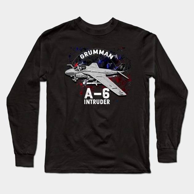 Grumman A-6 Intreduer warplane Long Sleeve T-Shirt by aeroloversclothing